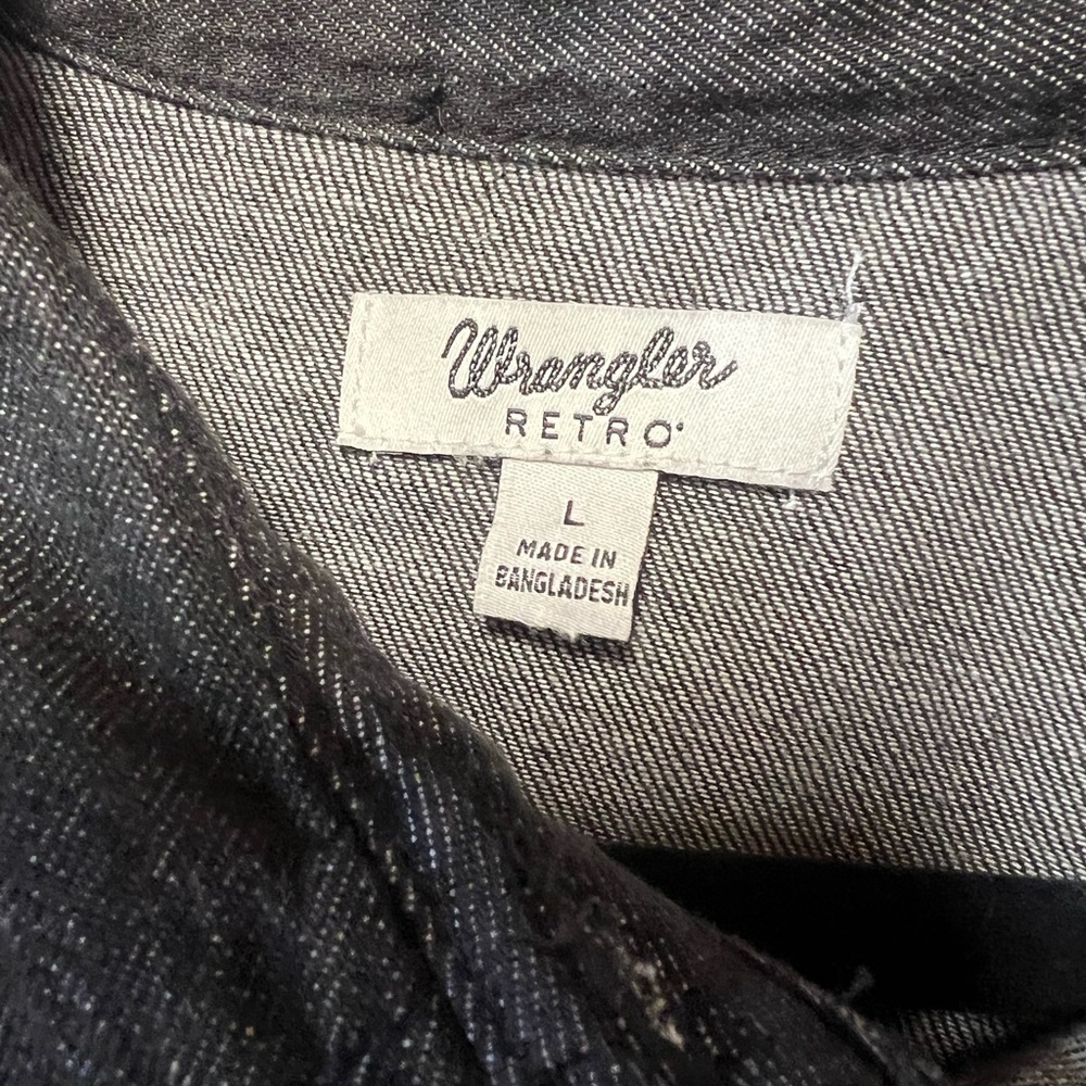 Wrangler Retro Black Denim Button-Up Dress Size Large - Picture 3 of 8